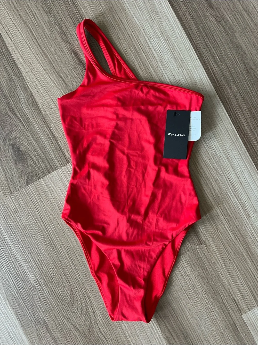 Fabletics NWT Red One Shoulder Cutout One Piece Swimsuit XS - Picture 1 of 4